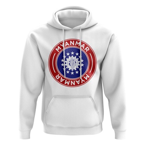 Myanmar Football Badge Hoodie (White)