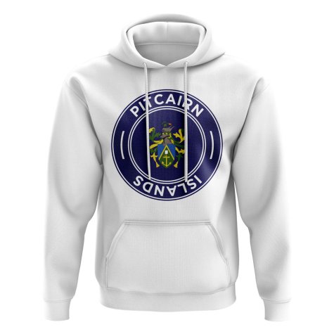 Pitcairn Islands Football Badge Hoodie (White)