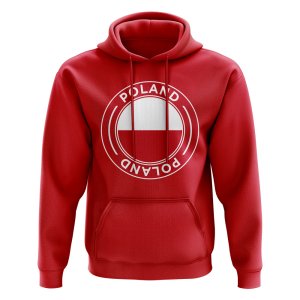 Poland Football Badge Hoodie (Red)