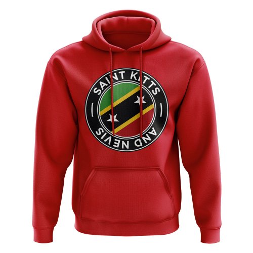 Saint Kitts and Nevis Football Badge Hoodie (Red)