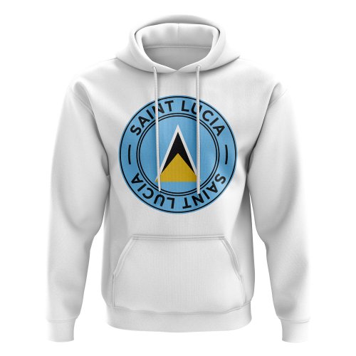 Saint Lucia Football Badge Hoodie (White)