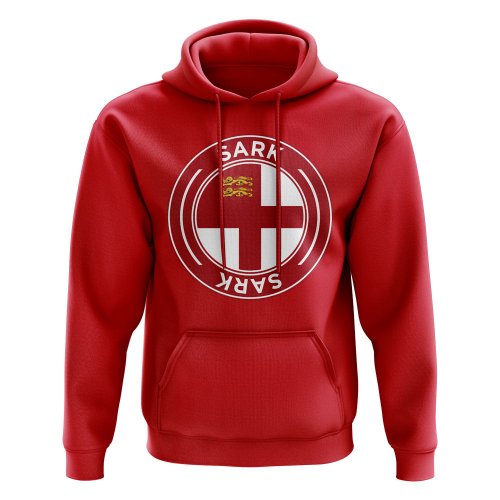 Sark Football Badge Hoodie (Red)
