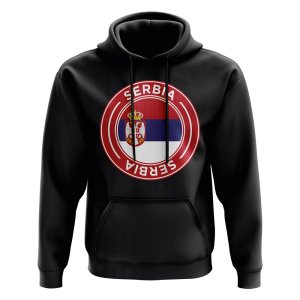 Serbia Football Badge Hoodie (Black) Serbia Football Badge Hoodie (Black)