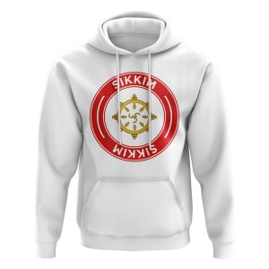 Sikkim Football Badge Hoodie (White)