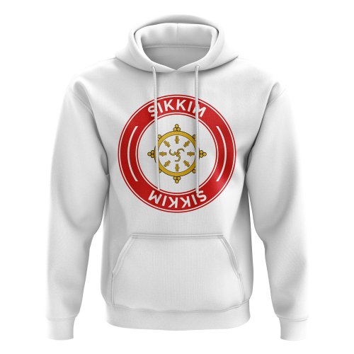 Sikkim Football Badge Hoodie (White)