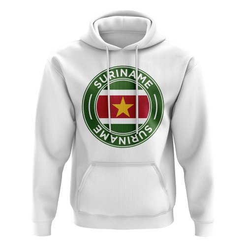 Suriname Football Badge Hoodie (White)