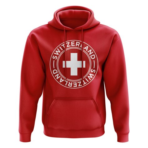 Switzerland Football Badge Hoodie (Red)