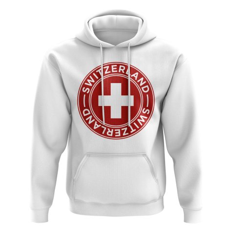 Switzerland Football Badge Hoodie (White)