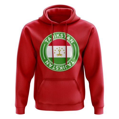 Tajikstan Football Badge Hoodie (Red)