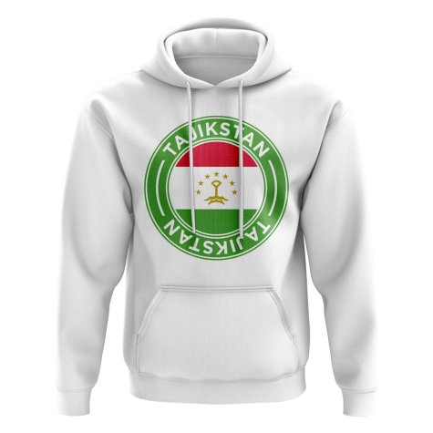 Tajikstan Football Badge Hoodie (White)