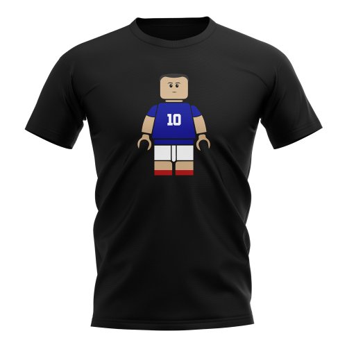 Zinedine Zidane France Brick Footballer T-Shirt (Black)