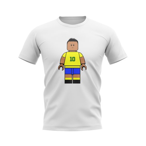 Neymar Jr Brazil Brick Footballer T-Shirt (White)