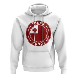 Tonga Football Badge Hoodie (White)