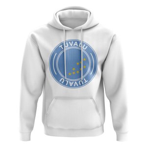 Tuvalu Football Badge Hoodie (White)