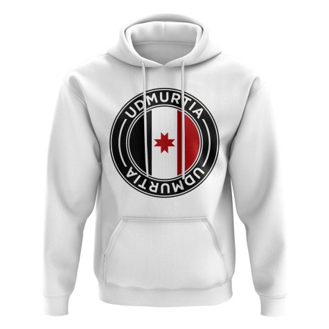 Udmurtia Football Badge Hoodie (White)