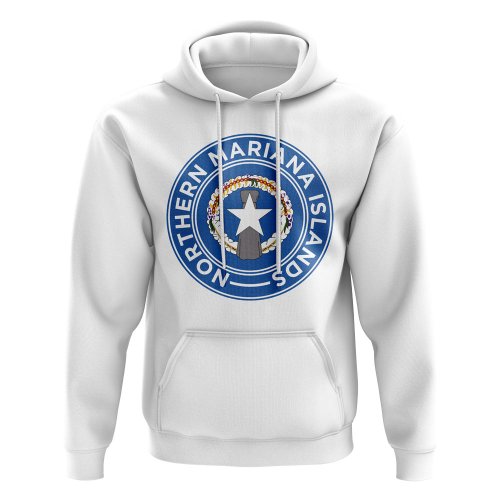 Northern Mariana Islands Football Badge Hoodie (White)