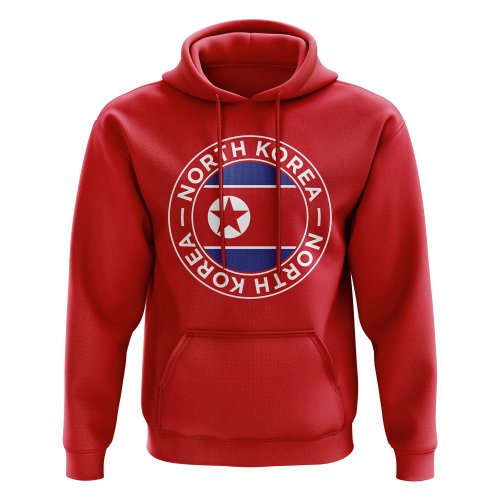 North Korea Football Badge Hoodie (Red)