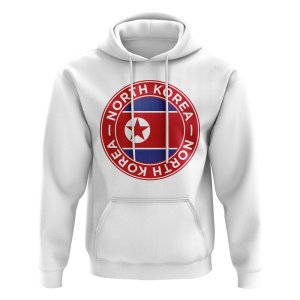 North Korea Football Badge Hoodie (White)