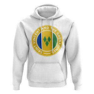 Saint Vincent and The Grenadines Football Badge Hoodie (White) Saint Vincent and The Grenadines Football Badge Hoodie (White)