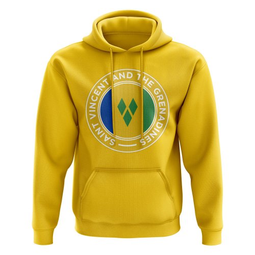 Saint Vincent and The Grenadines Football Badge Hoodie (Yellow)