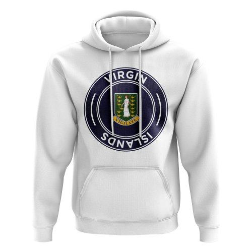 Virgin Islands UK Football Badge Hoodie (White)