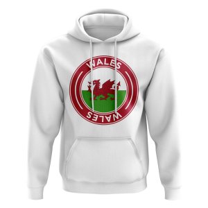 Wales Football Badge Hoodie (White)