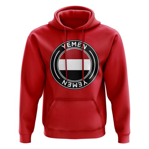 Yemen Football Badge Hoodie (Red)