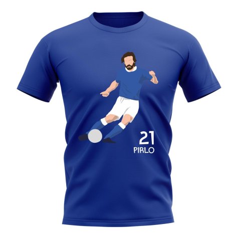 Andrea Pirlo Italy Player Graphic T-Shirt (Blue)