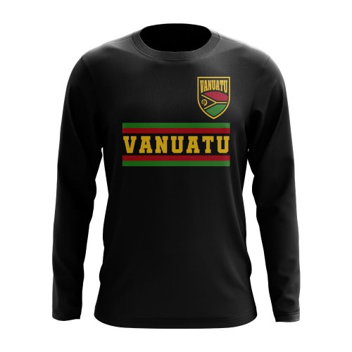 Vanuatu Core Football Country Long Sleeve T-Shirt (Black)