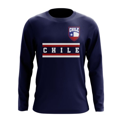 Chile Core Football Country Long Sleeve T-Shirt (Navy)