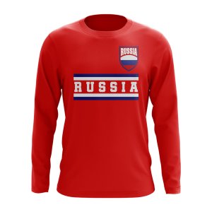 Russia Core Football Country Long Sleeve T-Shirt (Red)