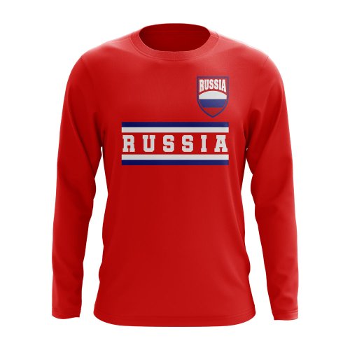 Russia Core Football Country Long Sleeve T-Shirt (Red)