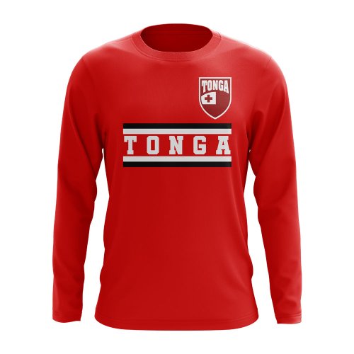 Tonga Core Football Country Long Sleeve T-Shirt (Red)