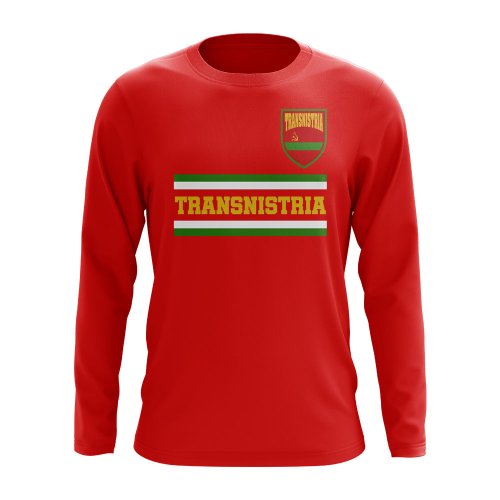 Transnistria Core Football Country Long Sleeve T-Shirt (Red)