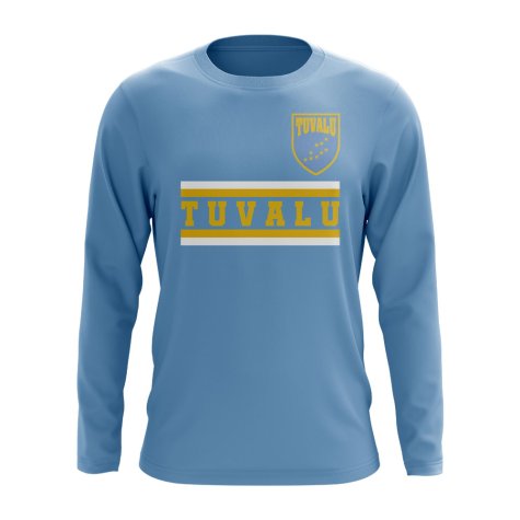 Tuvalu Core Football Country Long Sleeve T-Shirt (Sky)