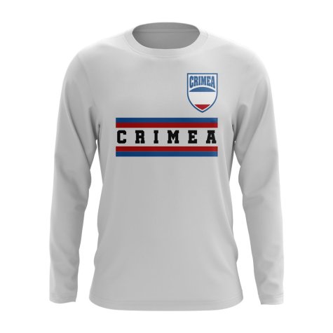Crimea Core Football Country Long Sleeve T-Shirt (White)