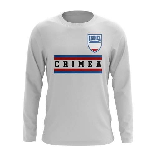 Crimea Core Football Country Long Sleeve T-Shirt (White)