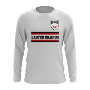 Easter Islands Core Football Country Long Sleeve T-Shirt (White)