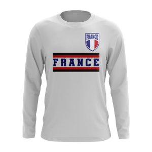 France Core Football Country Long Sleeve T-Shirt (White)