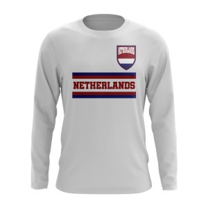 Netherlands Core Football Country Long Sleeve T-Shirt (White) Netherlands Core Football Country Long Sleeve T-Shirt (White)