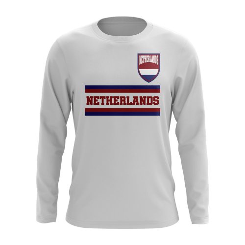 Netherlands Core Football Country Long Sleeve T-Shirt (White)