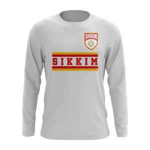 Sikkim Core Football Country Long Sleeve T-Shirt (White)