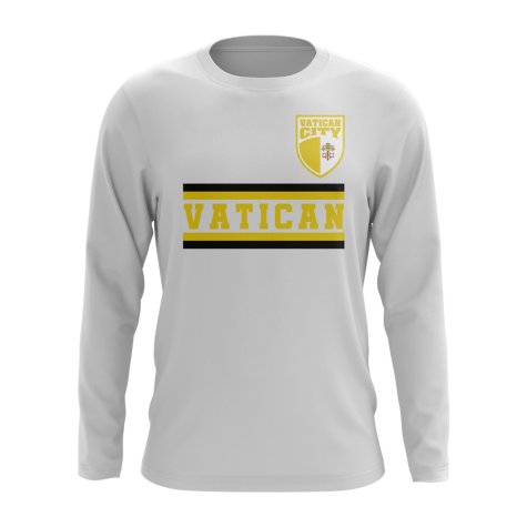 Vatican City Core Football Country Long Sleeve T-Shirt (White)