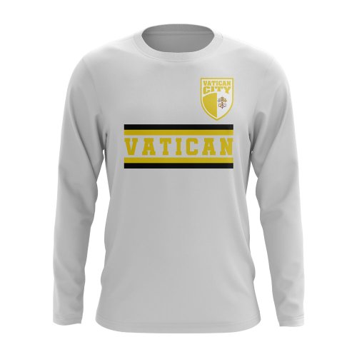 Vatican City Core Football Country Long Sleeve T-Shirt (White)