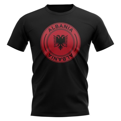 Albania Football Badge T-Shirt (Black)