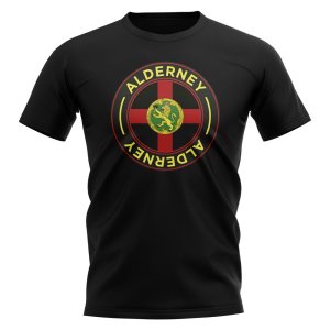 Alderney Football Badge T-Shirt (Black) Alderney Football Badge T-Shirt (Black)