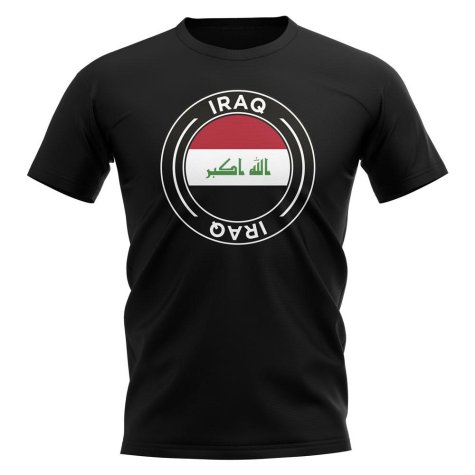 Iraq Football Badge T-Shirt (Black)