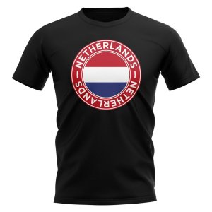 Netherlands Football Badge T-Shirt (Black) Netherlands Football Badge T-Shirt (Black)