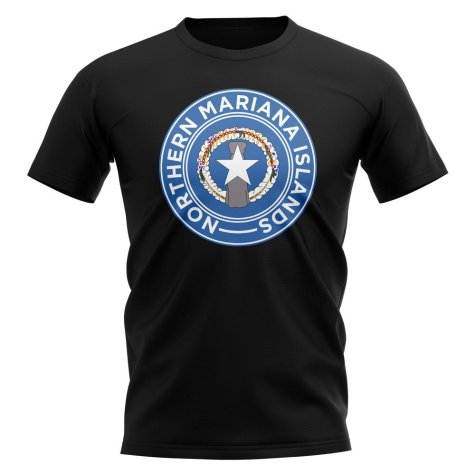 Northern Mariana Islands Football Badge T-Shirt (Black)