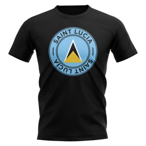 Saint Lucia Football Badge T-Shirt (Black) Saint Lucia Football Badge T-Shirt (Black)